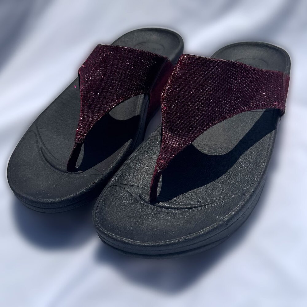 Fitflop Black and Burgundy Women's Sandals